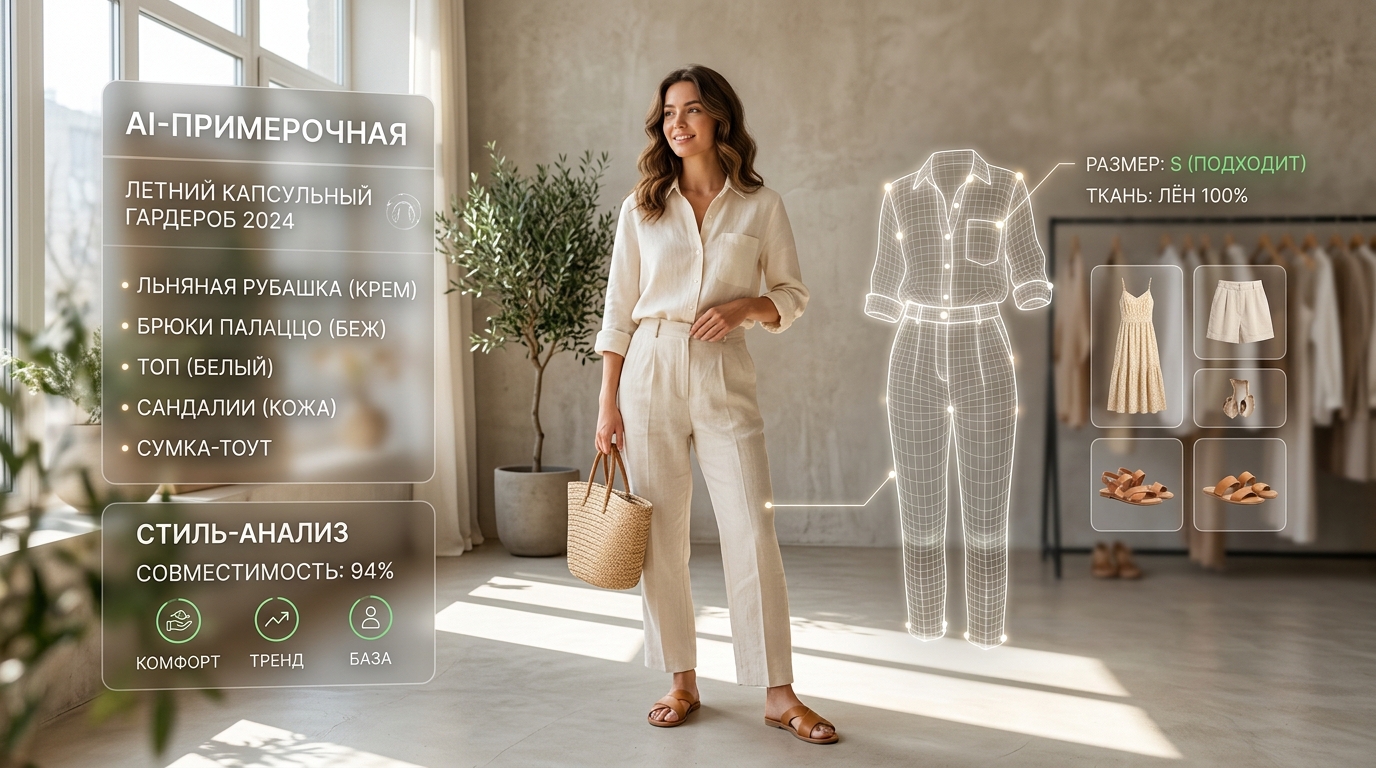 Летний капсульный гардероб 2024: гайд по подбору вещей в AI-примерочной
