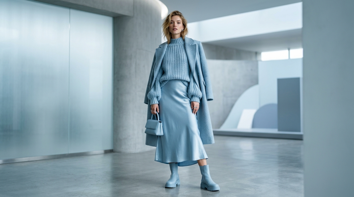 Ледяной голубой и текстурный минимализм 2026: гайд по стилю и AI примерка